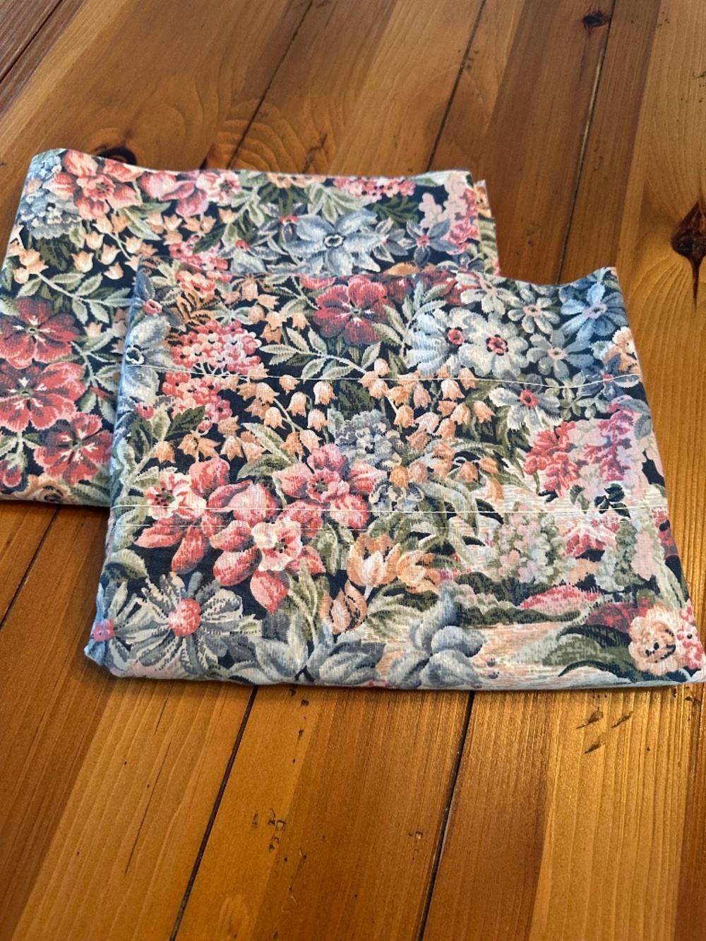 Two Floral Valances size 88in x 17in